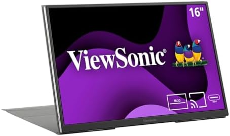 ViewSonic VG1656N 16 Inch 1200p Wireless Portable Monitor, IPS for Improved Workflows and Second Screen Productivity, Built-in Stand and Battery, 60W USB-C, and WiFi Dongle Inputs by ViewSonicCorporation