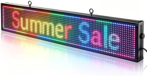 HCTCPALS 39''x8'' P10 Outdoor LED Sign Full-Color Programmable High-Brightness IP65 Waterproof LED Display with WiFi & USB Control,Scrolling Message Board for Business Advertising-Text/Image by Unknown