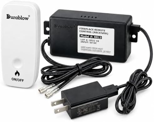 Durablow TR2002 Gas Fireplace Remote Control with Battery-Free On/Off Button Switch, for Millivolt Valves, Electronic Ignition Modules, or Replacing Existing Switch/Thermostat by Durablow