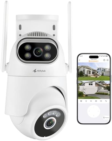 Kittyhok Home Security Camera System Wireless, Dual Lens 2K Outdoor Cameras by Kittyhok