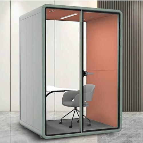 Office Sound Booth with Audio Privacy - Indoor Privacy Sound Isolation Booth with Magnetic Lock Sliding Glass Door,Lighting,Socket, Modern Soundproof Room for Meeting (62.99IN) by X-Comfot