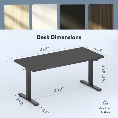FLEXISPOT 48"x24" Electric Standing Desk, Black - Image 2