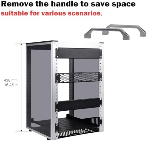 GeeekPi 8U Server Rack Cabinet, DeskPi RackMate T1 Plus,10 inch Network Rack for Servers, Network, A/V Equipment, 10.23inch/260mm Depth (Silver) - Image 5