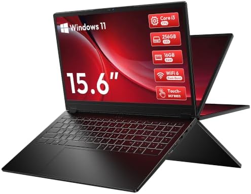 15.6" 2-in-1 Touchscreen Laptop with Windows 11, i3-10100Y, 16GB, 256GB SSD by Unknown