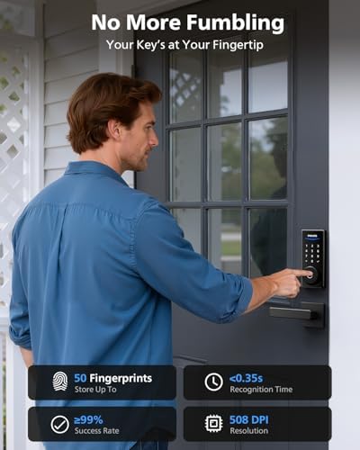 Philips Fingerprint Door Lock, WiFi Front Door Lock Set with Touchscreen - Image 5