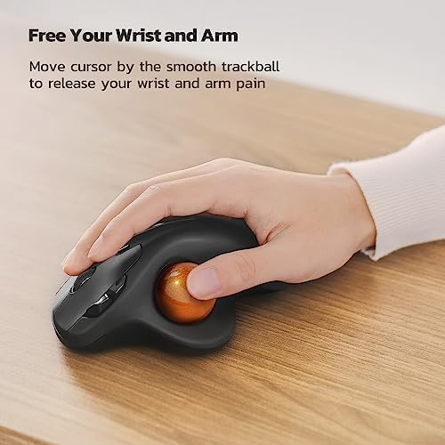 Nulea M501 Wireless Trackball Mouse Ergonomic Thumb Control, 4 DPI Levels - Image 2