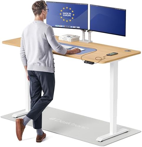Desktronic HomePro Standing Desk 72x30 — Made in Europe, Ergonomic Sit Stand Home Office Desk, Electric Height Adjustable, Dual Motor, USB & USB-C Charging, Wobble-Free, Touchscreen, 3 Memory Presets by Desktronic