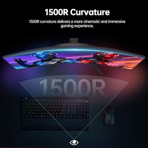 KTC 32 Inch Curved Gaming Monitor, 2K 180Hz (OC 185Hz) 1500R Monitor, H32S5 - Image 6
