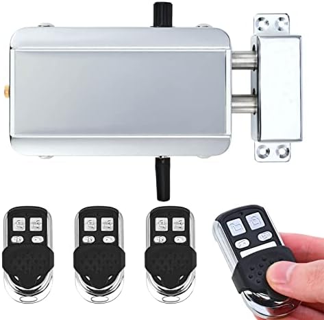 Electronic Deadbolt, Remote Control Anti-Theft Home Security Keyless Smart Hidden Door Lock with 4 Remote Controls by YUHANUS