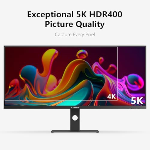 INNOCN 40 Inch 5K 5120 x 2160p Ultrawide Monitor for Laptop, 21:9, 100Hz, IPS, HDMI, DP, FreeSync, HDR400, USB-C, DeltaE＜2, Built-in Speakers, Height Adjustable, Black - 40C1U - Image 2