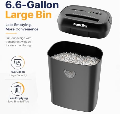 Suntiko 14-Sheet Cross Cut Heavy Duty Paper Shredder for Home Office - Image 6
