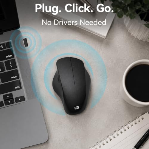 Wireless Ergonomic Mouse, Thumb Side Scroll, Quiet Click - Image 3