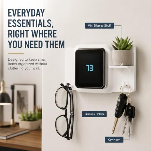 SplashNColor Wall Mount for Honeywell T5 Smart Thermostat – No-Drill Snap-On Bracket with Built-in Shelf | Easy Installation | Keeps Wires Hidden | Clean Modern Look for Home Climate - Image 7