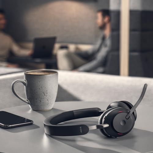 Jabra Evolve2 65 Bluetooth Wireless Headset with Mic for Calls and Music, Dual-Ear Headphones with USB-A Adapter, Up to 37 Hours Battery, Noise-Cancelling, Works with Online Meeting Apps, Black (193) - Image 2