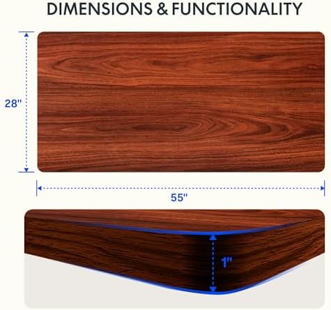 FLEXISPOT EN2 55"x28" Standing Desk with Power Strip Bundle, Mahogany - Image 3