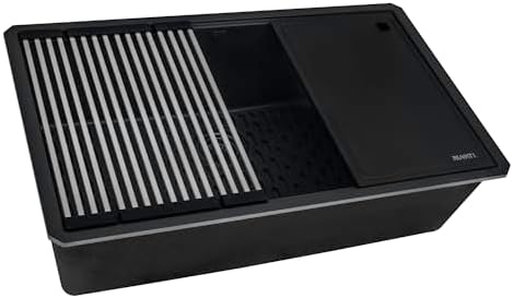Ruvati 32-in Black Granite Undermount Workstation Kitchen Sink - RVG2306BK by Unknown