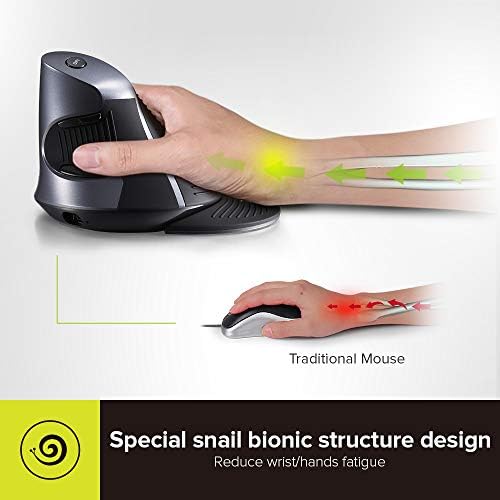 DELUX Ergonomic Vertical Mouse, Rechargeable Vertical Mouse (M618G DB) - Image 5