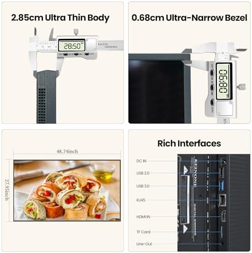 55 Inch Digital Signage Display, 4K FHD 1000 Nits Advertising Screen, Android 14.0 Wall Mount Digital Menu Board for Restaurants, Smart tv signage with 4GB RAM 64GB Storage, Smart Split Screen - Image 6