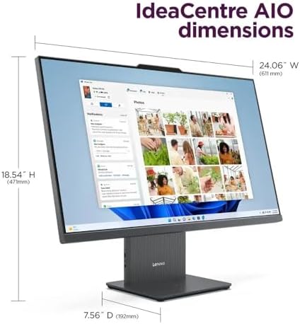 Lenovo IdeaCentre All-in-One Desktop Computer, 27" FHD Touchscreen, 6-core AMD Ryzen 5 8645HS, 16GB DDR5, 512GB SSD, Wi-Fi 6, HDMI in&Out, Wireless Charging Base, Wireless KB&Mouse, Windows 11 Home - Image 7