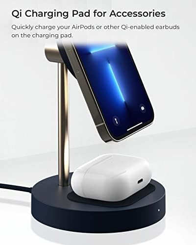 iOttie Velox Magnetic Wireless Duo Stand. 7.5W Mounting Stand + 5W Charging Pad. MagSafe Compatible for iPhone 12, iPhone 13, iPhone 14, & iPhone 15 Series & Qi AirPods Charger (Adapter not Included) - Image 4