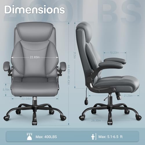 Ergonomic Office Chair,Inflatable Lumbar Support High Back Chair,Gray - Image 2