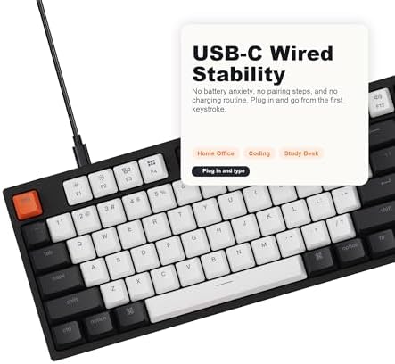 Keychron C1 Wired TKL Hot-Swappable Mechanical Keyboard, White Backlight - Image 5