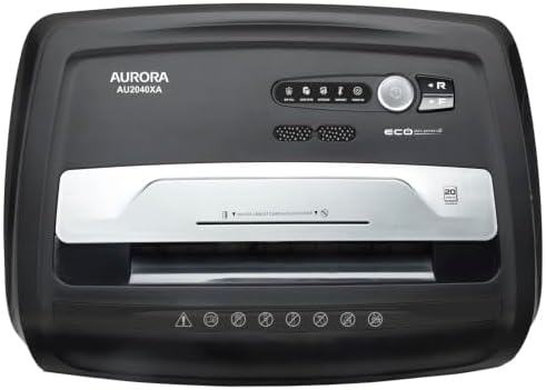 Aurora Anti-Jam 20-Sheet Crosscut CD/Paper and Credit Card Shredder, 7-Gallon pullout Basket, 60 Minutes Continuous Run Time - Image 5