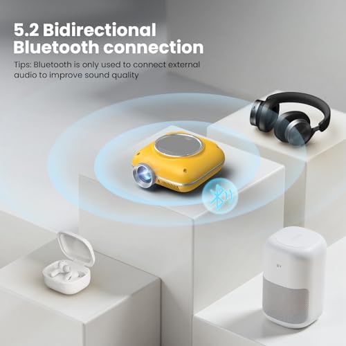 HOMPOW Mini Projector, 1080P Supported Portable Bluetooth projector - Image 4
