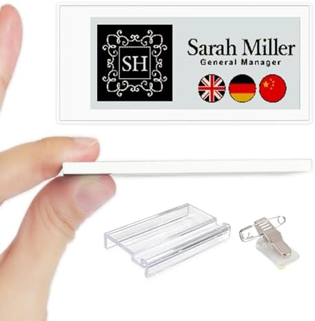 [Santek] EZ Sign NFC E-Paper Display – No Battery, Ultra-Thin 0.13”, Rewritable 4-Color Digital Display, App-Controlled (iOS/Android/PC), IP65 (White, 2.9 inch) by Santek