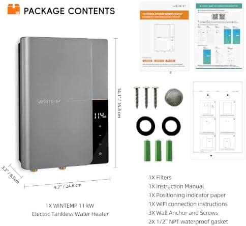 11kW Tankless Water Heater Electric 240V, Up to 2.6 GPM ETL - Image 5