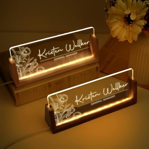 Custom Name Plate for Desk, Personalized Light Up Acrylic Desk Name Plate, Personalized Office Gifts for Boss Coworkers Teacher, Employee Appreciation GIfts, Office Decor for Women Men - Image 5