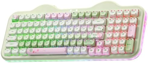 YUNZII C98 Cute Wireless Mechanical Keyboard(Green Mao, Milk Switch) by YUNZIIMECHANICALKEYBOARD