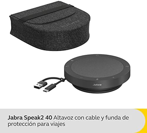 Jabra Speak2 40 Portable Speakerphone with 4 Noise-cancelling Mics, Full-range 50mm Speaker, Wideband Audio and USB A and USB C connections - MS Teams Certified, Works with Other Platforms - Dark Grey - Image 2