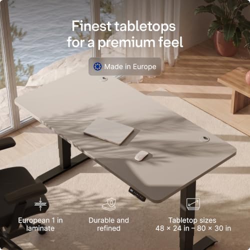 Desktronic HomePro Standing Desk 72x30 — Made in Europe, Ergonomic Sit Stand Home Office Desk, Electric Height Adjustable, Dual Motor, USB & USB-C Charging, Wobble-Free, Touchscreen, 3 Memory Presets - Image 6