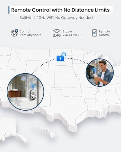 TEEHO TE011W WiFi Keypad Deadbolt, Smart Locks for Front Door, Satin Nickel - Image 4