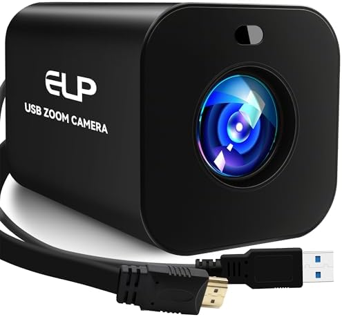 ELP 21X Zoom 4K 30fps USB Camera 1080P 60fps HDMI USB Webcam Autofocus Manual Focus PC Web Cam H.265 H.264 High Speed Web_Camera for Church Streaming Video Conference (21X Zoom) by ELP