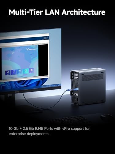 MINISFORUM MS-02 Ultra Mini Workstation PC, Intel Core Ultra 9 285HX (24C/24T, up to 5.5GHz), PCIe 5.0 x16, 4× DDR5 Slots, 4× M.2 Slots, USB4 v2 80Gbps, Dual 25GbE+10GbE+2.5GbE, Wi-Fi 7, 350W PSU - Image 4