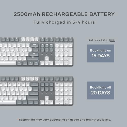Satechi SM3 Mechanical Keyboard, White LED Backlit, Light Gray/White - Image 5