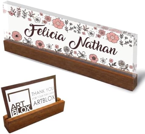 Personalized Clear Acrylic Desk Nameplate by Artblox