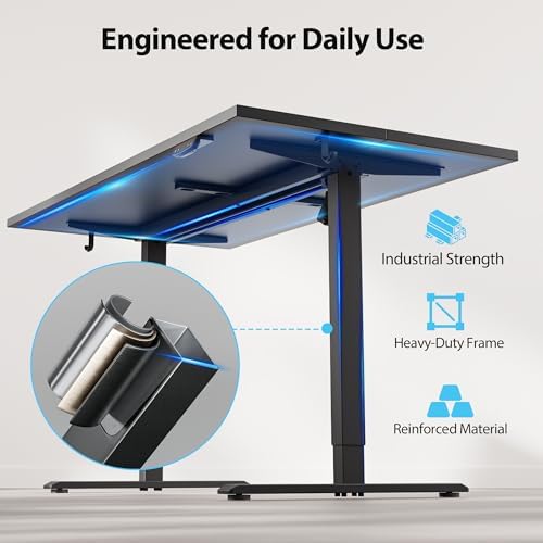 Agilestic 48 * 28 Inch Height Adjustable Electric Standing Desk, Black - Image 5