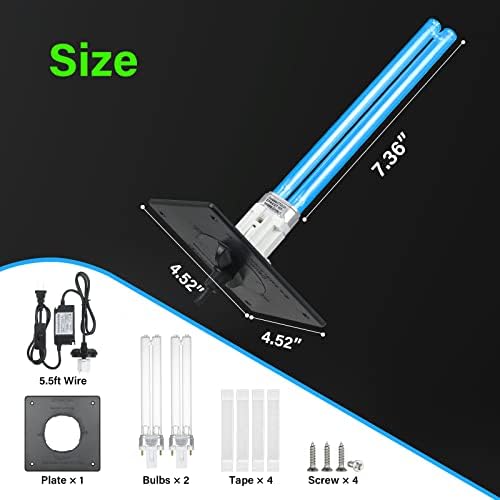 COOSPIDER 18W HVAC UV Light, Air Purifier for Whole House, UVC Light in Duct for AC Duct, with 1 Spare Bulb, 253.7nm Wavelength Ozone Free 110V (CTUV-D18) - Image 6