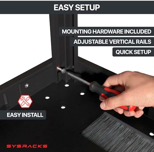 Sysracks 22U Premium Rack Mount Server 35" Depth Deep Network Cabinet, Server Rack with Fan, Removable Side Panels, Locking Glass Door Computer Cabinet Enclosure Network Rack Case PR 22.900 - Image 6