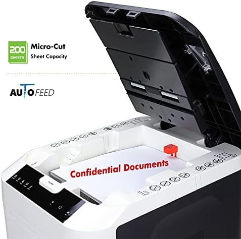 Aurora Commercial Grade 200-Sheet Auto Feed High Security Micro-Cut Paper Shredder/ 60 Minutes/Security Level P-5 - Image 3