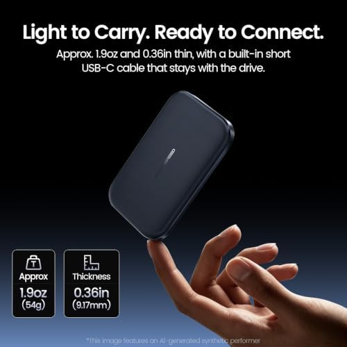 MOVE SPEED 512GB SSD External Hard Drive USB 3.2 Gen 2x2 Up to 1000MB/s Magnetic External SSD with Type C Cable for ProRes 4K Video iPhone 17/16/15, Android Phone, Windows, Mac - Image 2