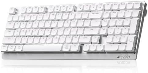 AUSDOM Wireless Mechanical Silent Office Keyboard, Low-Profile Linear Switches, Tri-Mode BT/2.4G/USB-C Computer Keyboard with Number Pad, Hot Swappable Illuminated Performance Keyboard by AUSDOM