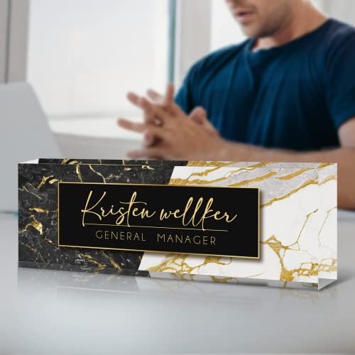 Personalized Office Name Plate for Desk, Custom Employee Appreciation Gifts, Acrylic Desk Name Plate Funny, Desk Decorations Gift, Acrylic Desk Ornaments (Style-Black) - Image 3