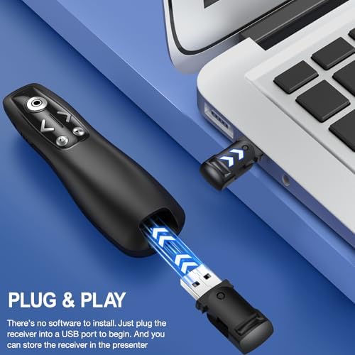 Air Mouse 2-in-1 USB Type C Presentation Clicker Wireless Presenter Remote for PowerPoint, Powerpoint Clicker with Volume Control PowerPoint Slide Advancer for Mac, Computer, Laptop - Image 5
