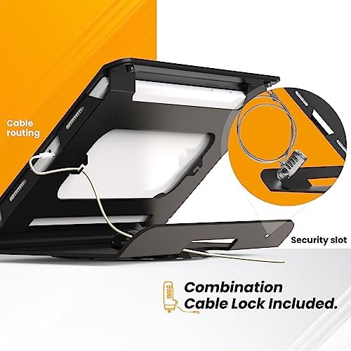 Tablet Stands Compatible with 11" Samsung Galaxy Tab A11+, Tab A9+, Heavy Duty Steel with 360° Swivel Base, Include Anti-Theft Cable Lock - BSC102BJ - Image 5