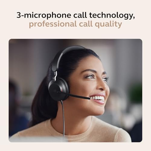 Jabra Evolve2 40 SE (2026 Version) Wired Stereo Noise-Cancelling Headset - Features 3-Microphone Call Technology and USB-C/A Cable - UC, All Platforms - Black - Image 5