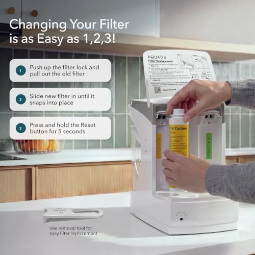AquaTru Carafe AT100 2-Stage Pre/Carbon Filter | Reduces Sand, Silt, Sediment, Rust, and Particles | Activated Carbon Reduces Chlorine Taste and Odors - Image 3